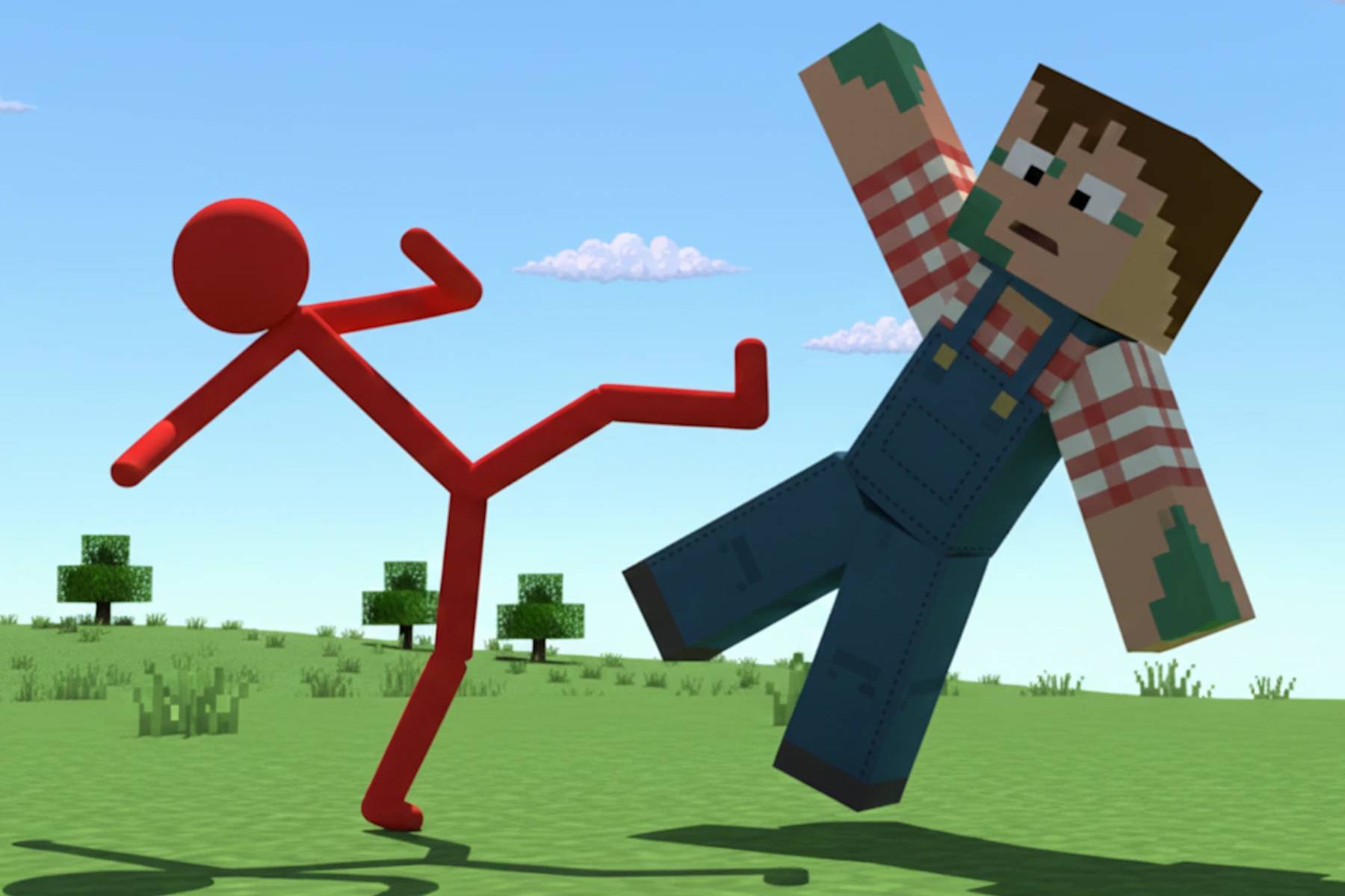 Red Stickman vs Craftmans
