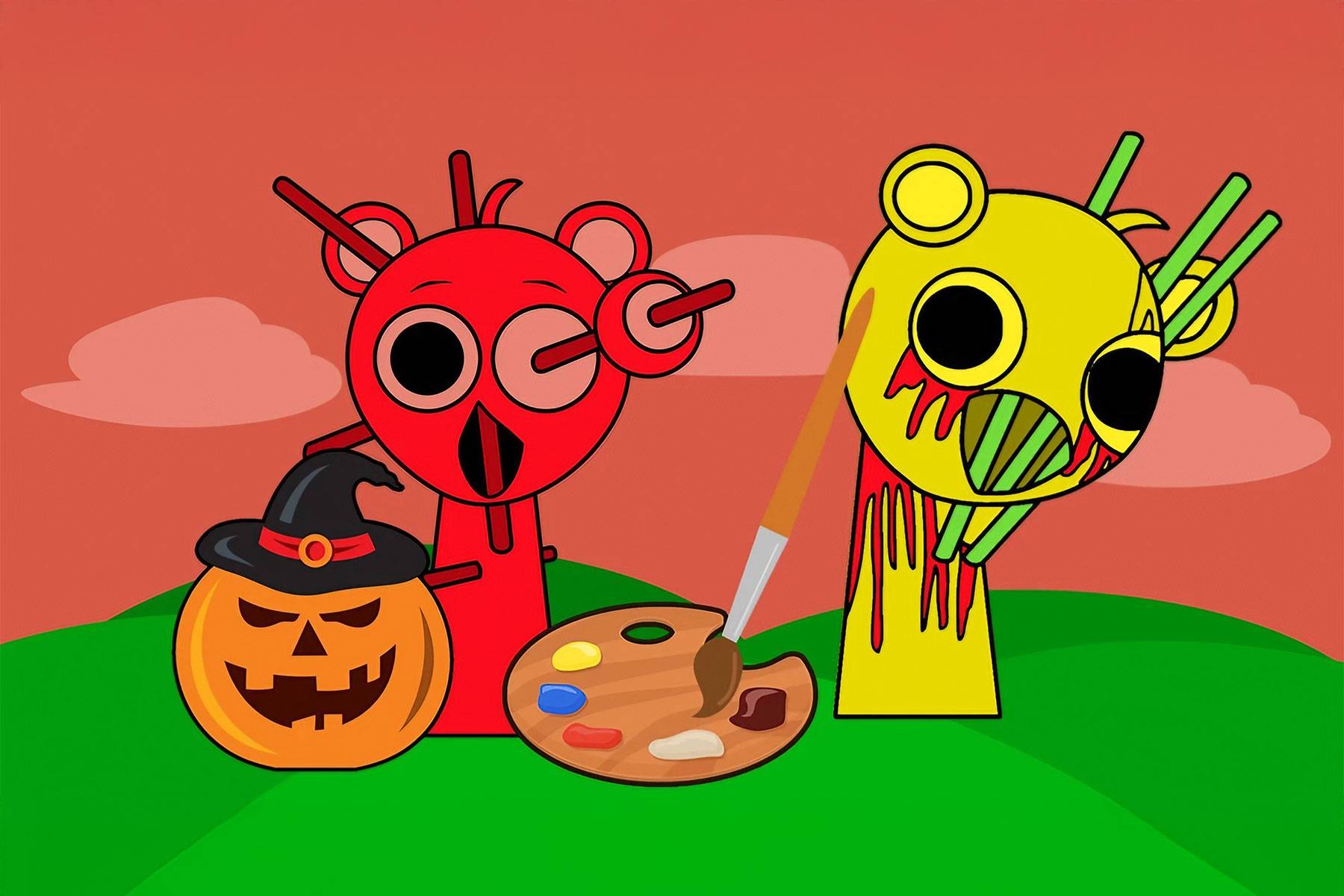 Halloween Sprunki Coloring Book