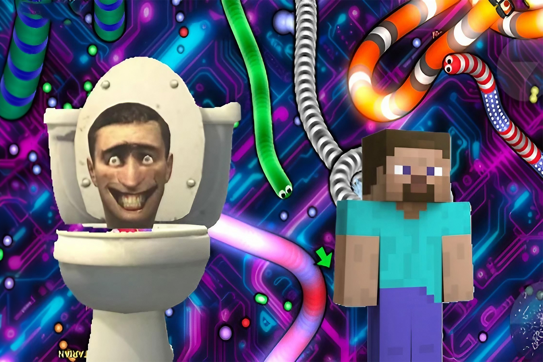 Skibidi Toilet Minecraft Slither.io