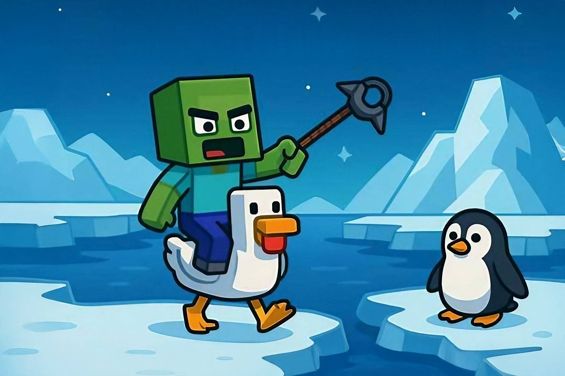 Chicken Jockey Penguin Rescue