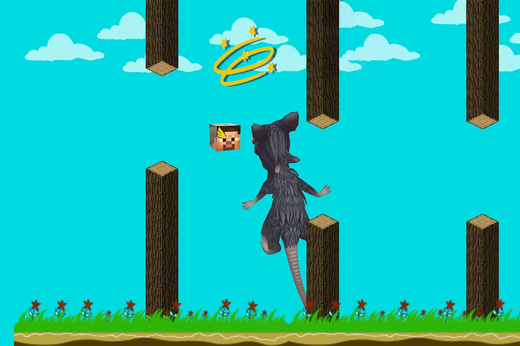 Ratomilton Spinning Flappy Minecraft