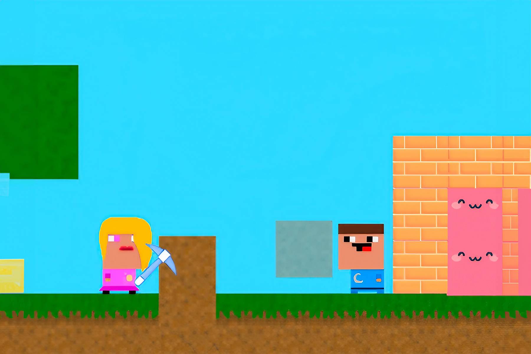 Lady and Nubik. Build and dig