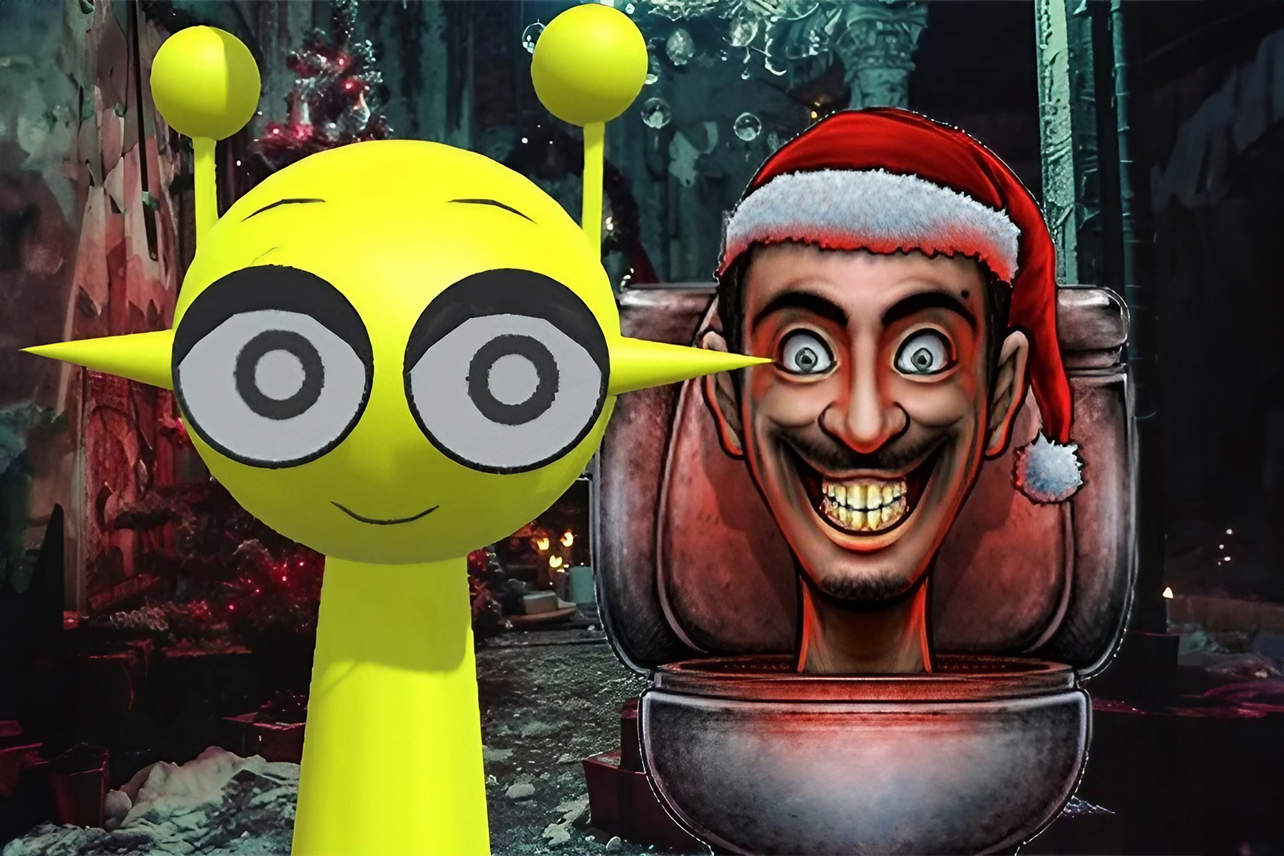 Sprunki In Backrooms Christmas Skibidi Terrors