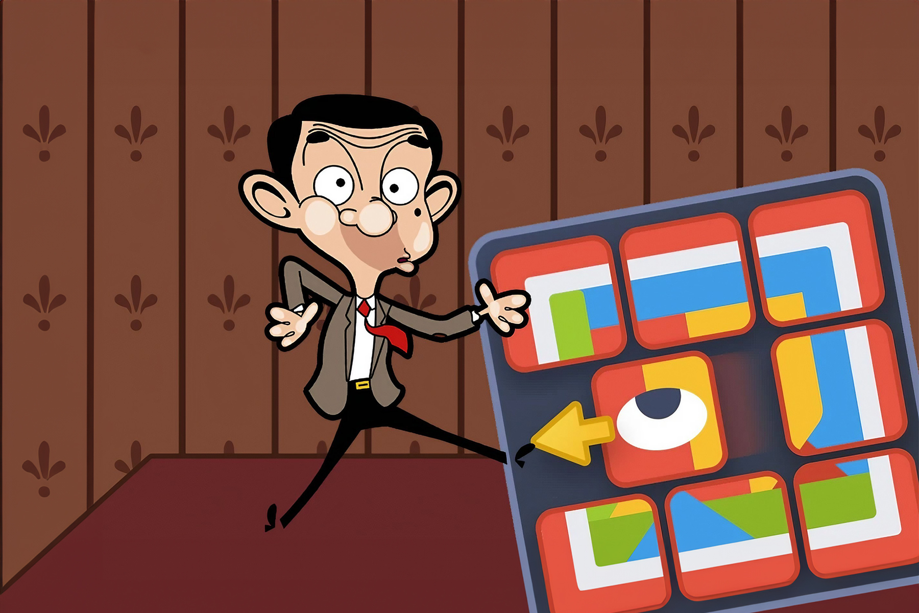 Mr. Bean Solve Puzzle